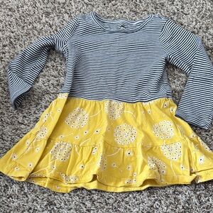 Tea Collection Striped and Floral Yellow Dress